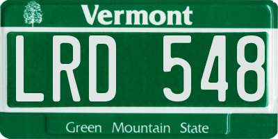 VT license plate LRD548