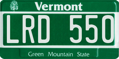 VT license plate LRD550