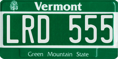 VT license plate LRD555