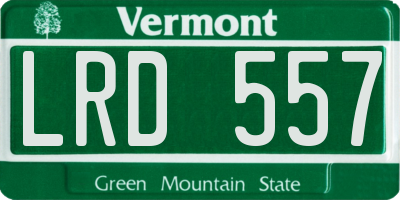 VT license plate LRD557