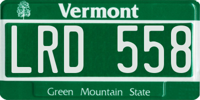 VT license plate LRD558