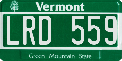 VT license plate LRD559