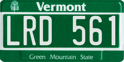 VT license plate LRD561