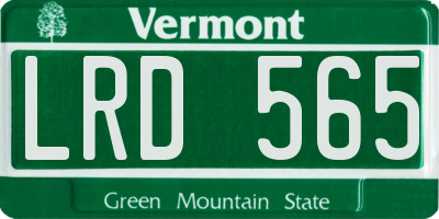 VT license plate LRD565