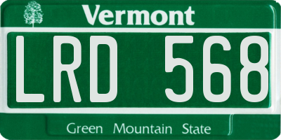 VT license plate LRD568