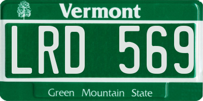 VT license plate LRD569