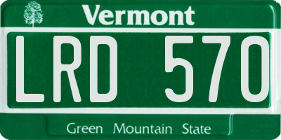 VT license plate LRD570