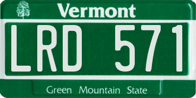 VT license plate LRD571