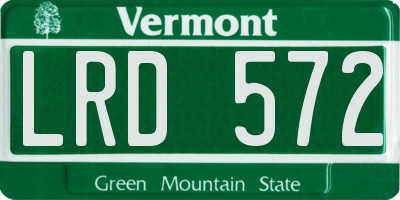 VT license plate LRD572