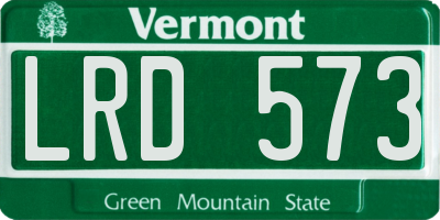 VT license plate LRD573