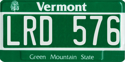 VT license plate LRD576