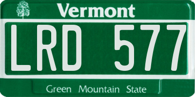 VT license plate LRD577