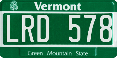 VT license plate LRD578