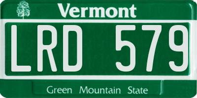 VT license plate LRD579