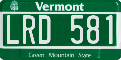 VT license plate LRD581