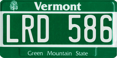 VT license plate LRD586