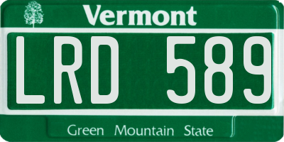 VT license plate LRD589