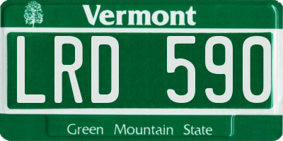 VT license plate LRD590