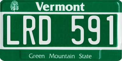 VT license plate LRD591
