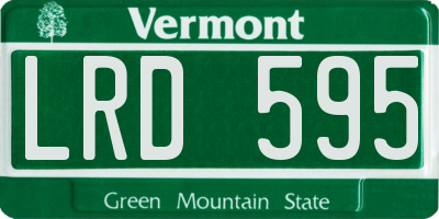 VT license plate LRD595