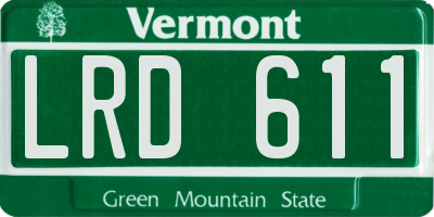 VT license plate LRD611