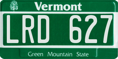 VT license plate LRD627