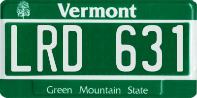 VT license plate LRD631