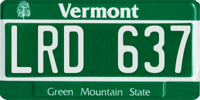 VT license plate LRD637