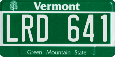 VT license plate LRD641