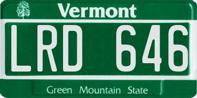 VT license plate LRD646