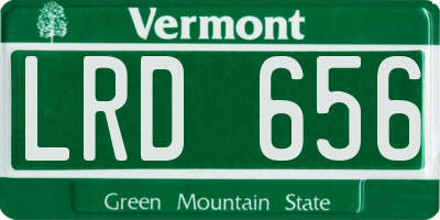 VT license plate LRD656