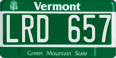 VT license plate LRD657