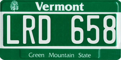 VT license plate LRD658