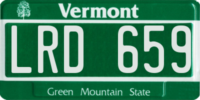 VT license plate LRD659
