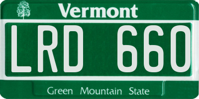 VT license plate LRD660