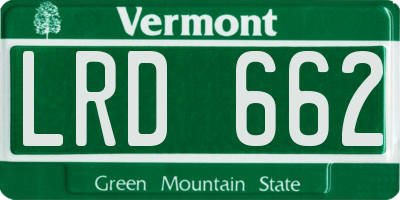 VT license plate LRD662
