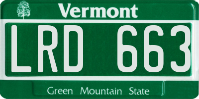 VT license plate LRD663