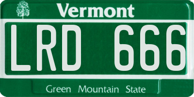 VT license plate LRD666