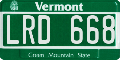 VT license plate LRD668