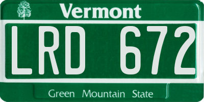 VT license plate LRD672