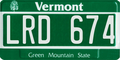 VT license plate LRD674