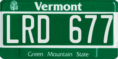 VT license plate LRD677
