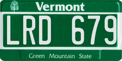VT license plate LRD679