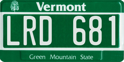 VT license plate LRD681