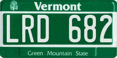 VT license plate LRD682