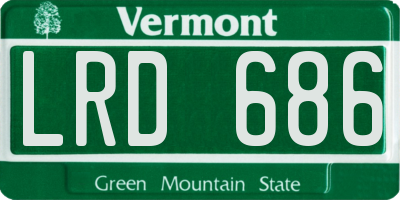VT license plate LRD686
