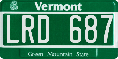 VT license plate LRD687