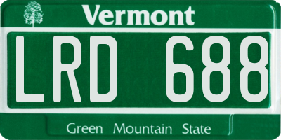 VT license plate LRD688
