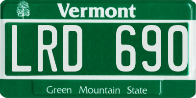 VT license plate LRD690