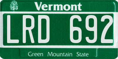 VT license plate LRD692